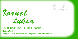 kornel luksa business card