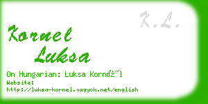 kornel luksa business card